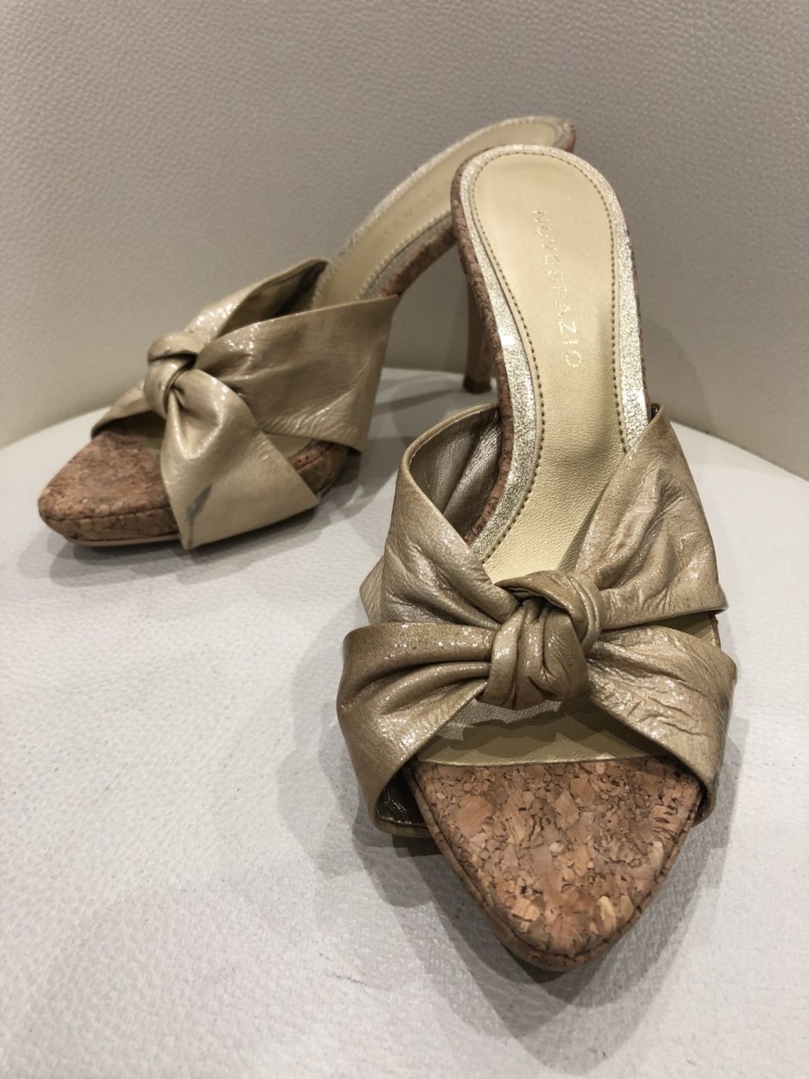 ■【YS-1】 ノーベスパジオ サンダル ■ ゴールド系 24cm Lサイズ ヒール高10,5cm ■ 日本製 NOVESPAZIO 【東京発 手渡し可能】K■拍卖