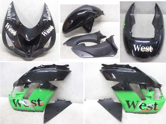 F◇ZZR1400用カウルセット512 社外.純正.アッパーカウル.サイドカバー.テールカウル.フェンダー.検)ZX-14R.NINJA拍卖