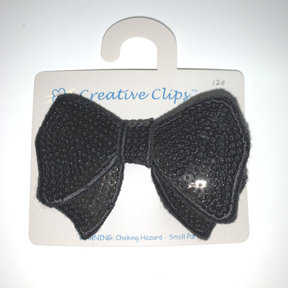 ヘアクリップ (ベビー キッズ用) ヘアピン (ブラック リボン)拍卖
