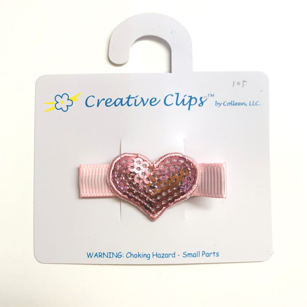 ヘアクリップ (ベビー キッズ用) ヘアピン (ピンク ハート)拍卖