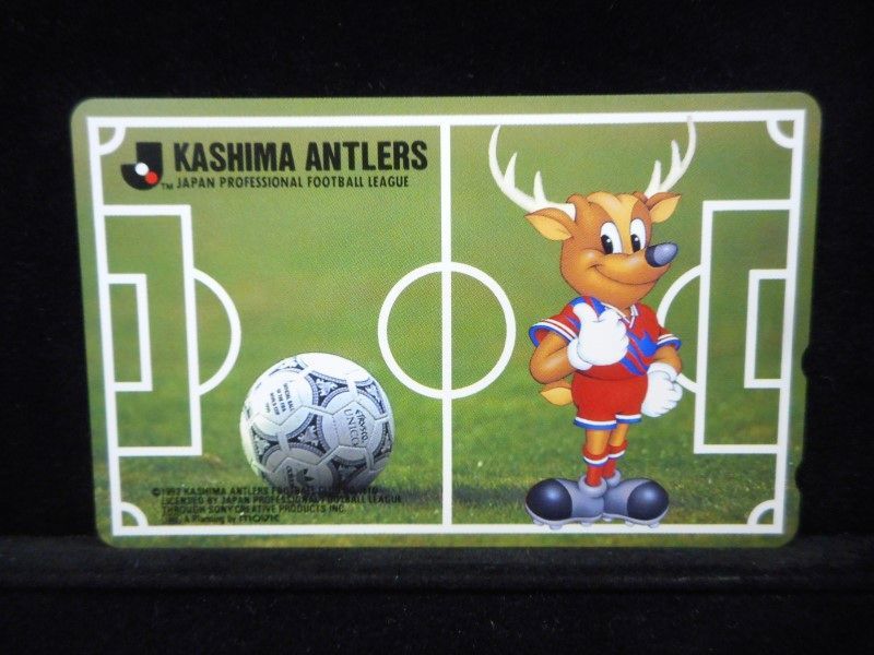 テレカ 50度数 J.LEAGUE Jリーグ 鹿島アントラーズ マスコット しかお サッカー イラスト 未使用 S-0145拍卖
