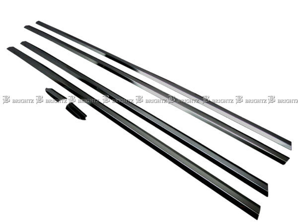ストリーム RN1 RN2 超鏡面 ステンレス ブラック メッキ ウィンドウ モール 6PC ウェザーストリップ カバー WIN-BLA-054拍卖