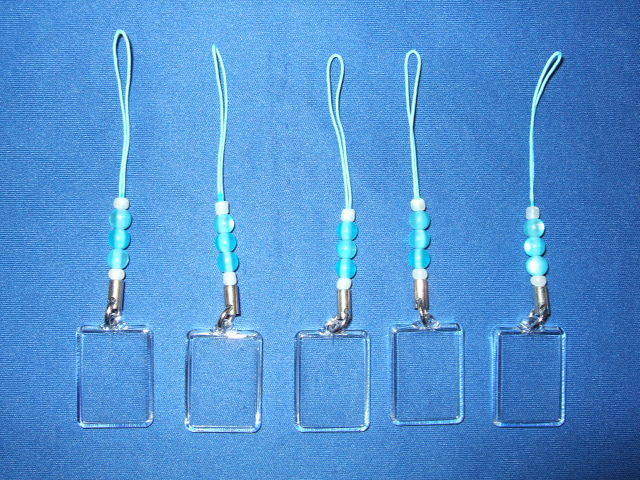 在庫限り ハメパチ 角型ビーズストラップ(ブルー)5個 新品/未使用 ①拍卖