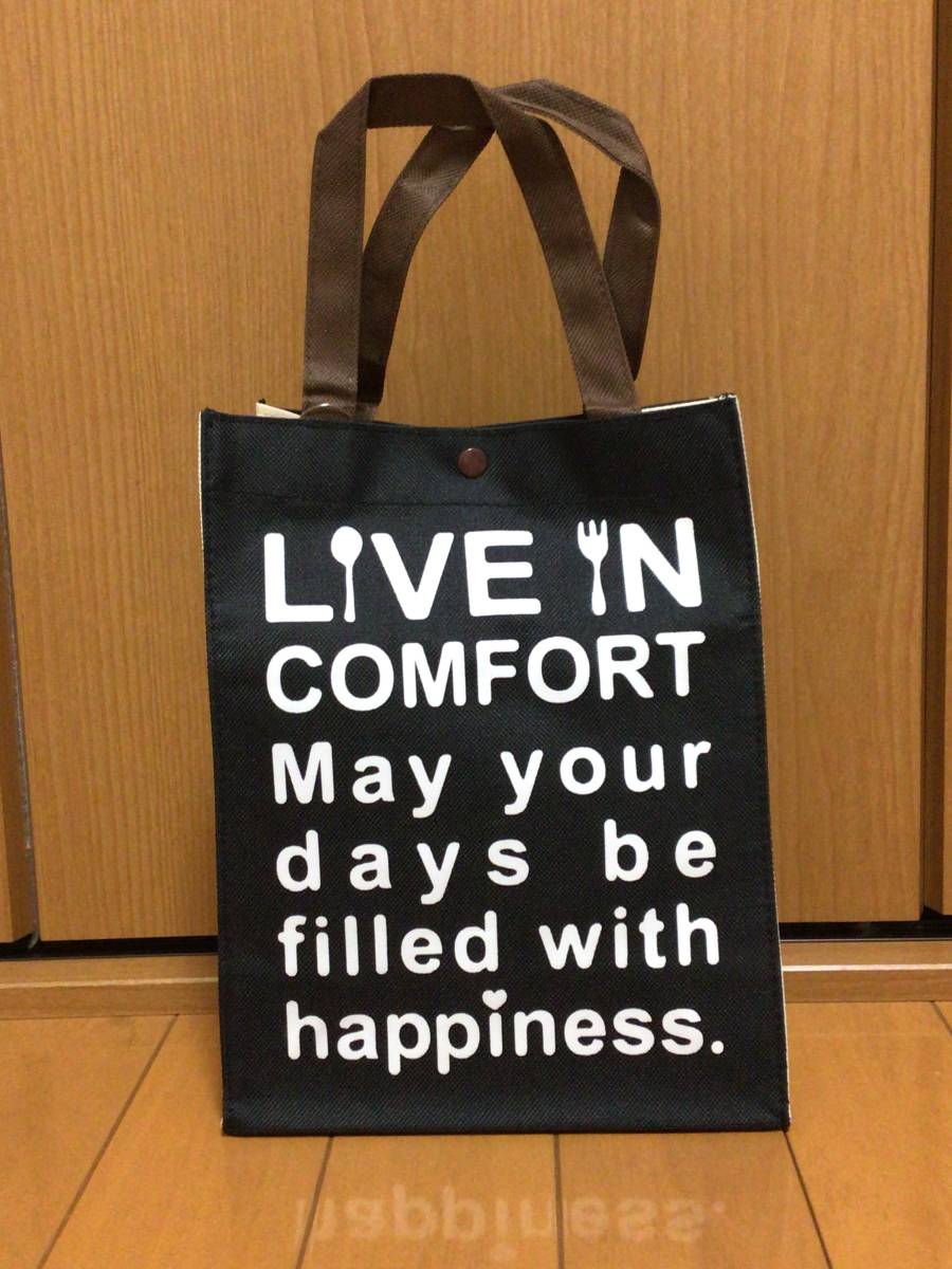 新品 未使用 ランチバッグ お弁当バッグ ロゴ文字 黒色 ブラック拍卖