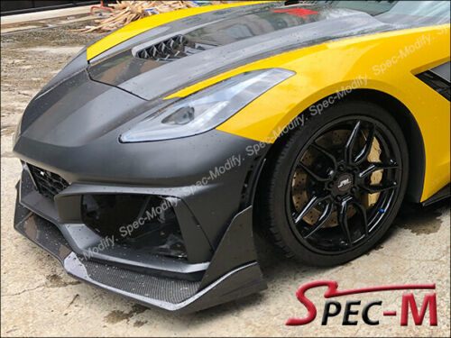 ZR1 Style シボレー コルベット C7 Z51 Z06 P.P. フロントバンパー セット+カーボン フロント スポイラー拍卖