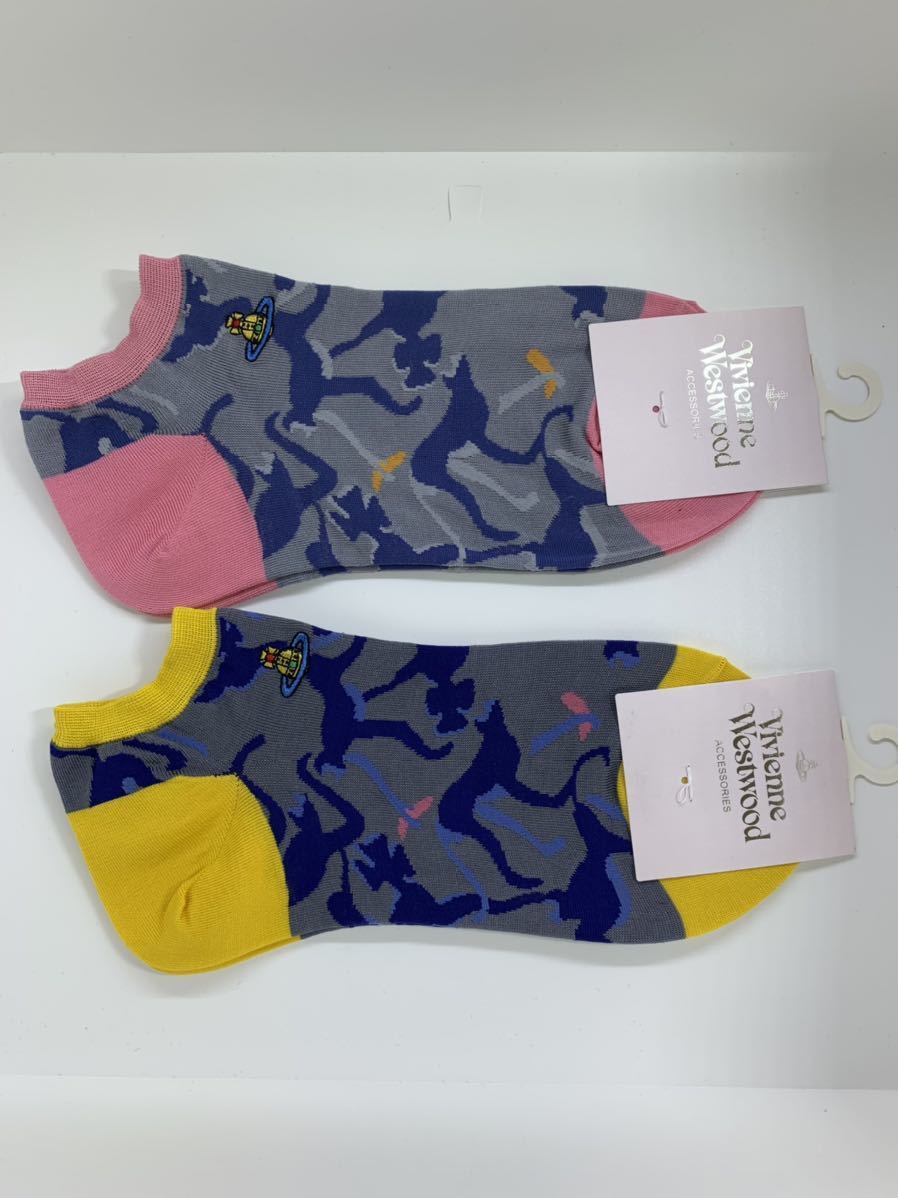 vivienne westwood ヴィヴィアンウエストウッド レディースソックス カモフラージュオーブ 2点セット 新品未使用品拍卖