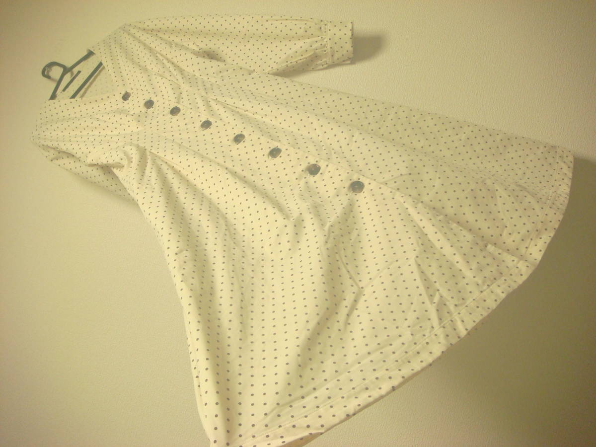 ヘザー ドット柄 バック編み上げ レースアップ ロング フレア ワンピース アイボリー系 美品拍卖