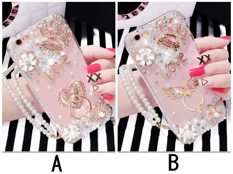 iPhoneSE3 ケース iPhone SE 第3世代 保護カバー 背面 プラスチック ラインストーン クリアケース パール リングスタンド アクセサリー拍卖