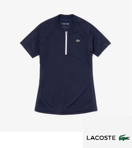 ◆未使用(タグ付き)◆LACOSTE/ラコステ◆ハーフジップ ゴルフインナー 半袖シャツ◆PF7909L◆ネイビー/44W◆38(日本サイズL相当)◆拍卖