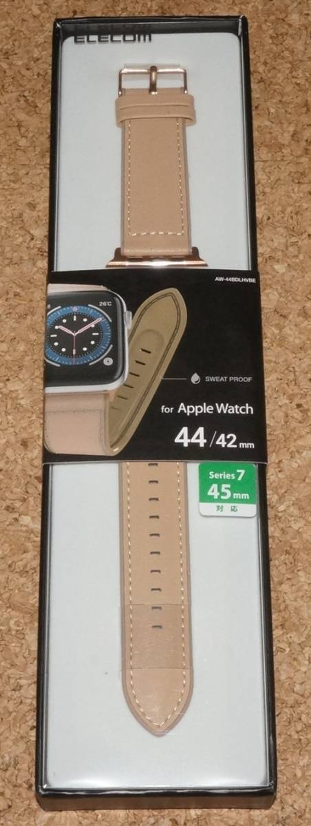 ★新品★ELECOM Apple Watch 44/42/45/46/49mm ハイブリッドレザーバンド ベージュ拍卖