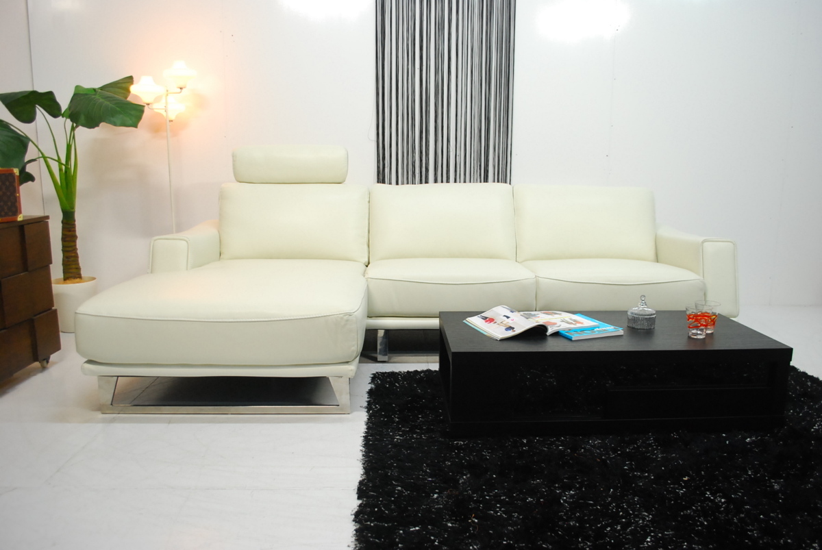 送料無料(一部地域送料有) イタリア製本革使用 ラグジュアリー L型カウチソファーセット 広いリビングに良く似合います拍卖