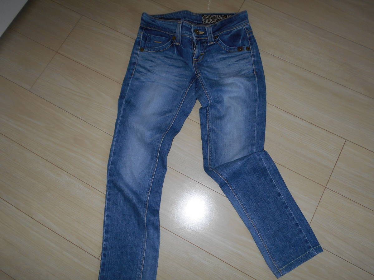 サムシング VIENUS JEANS v266 ユーズド加工ローライズストレッチスキニーデニムパンツ拍卖