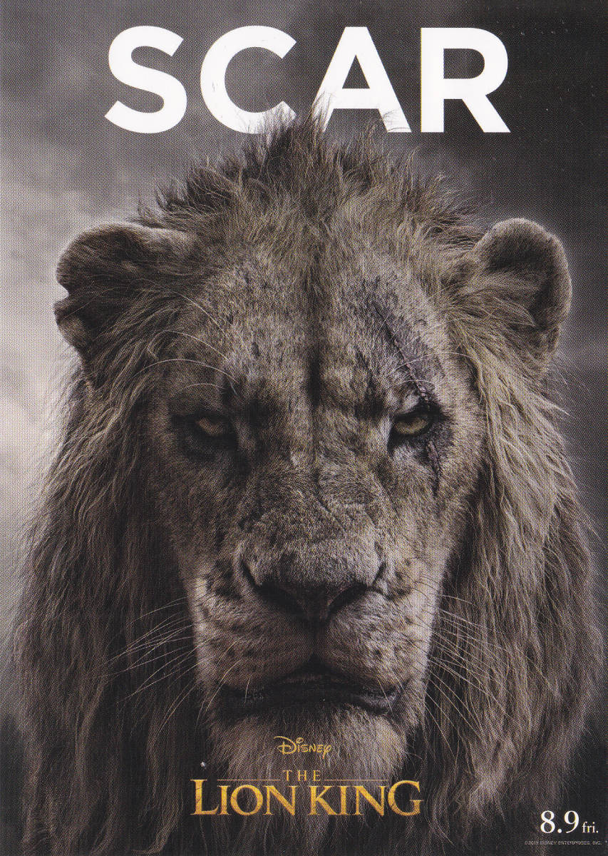 ディズニー ポストカード ライオンキング スカー ★ Disney 映画 前売特典拍卖