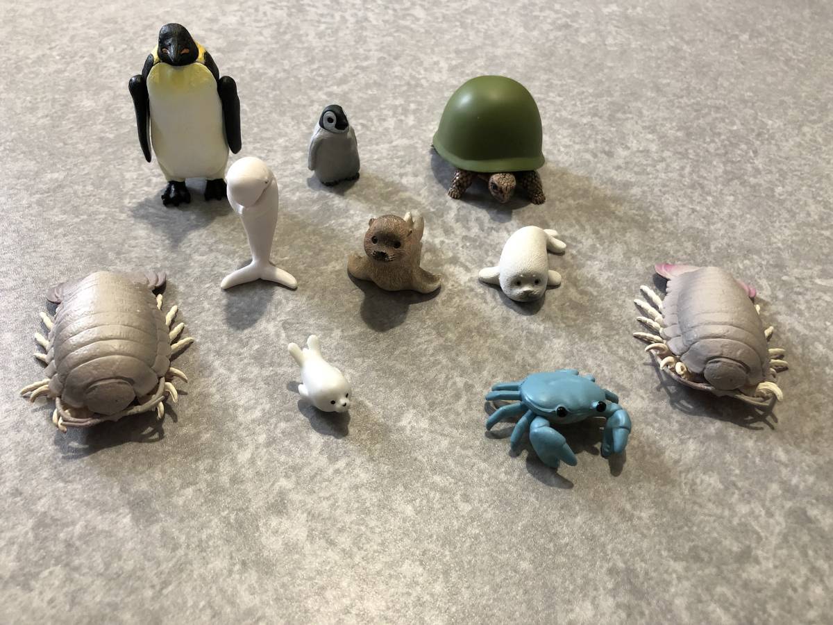 ★海の生き物フィギアセット・グソクムシ・ペンギン・アザラシ等拍卖