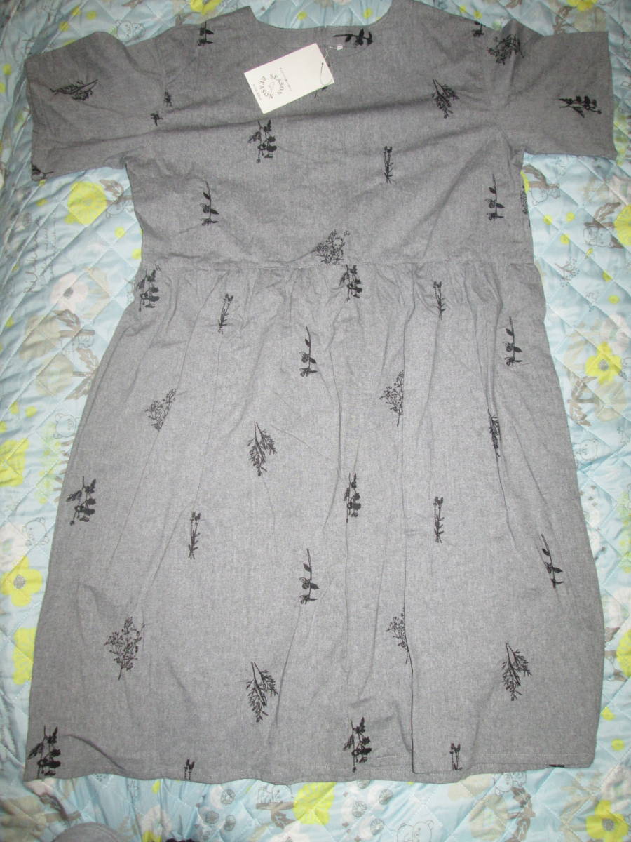 〇。゜〇新品♪SEASON REASON byLin&Red 半袖ワンピース LL グレー 〇゜。〇拍卖