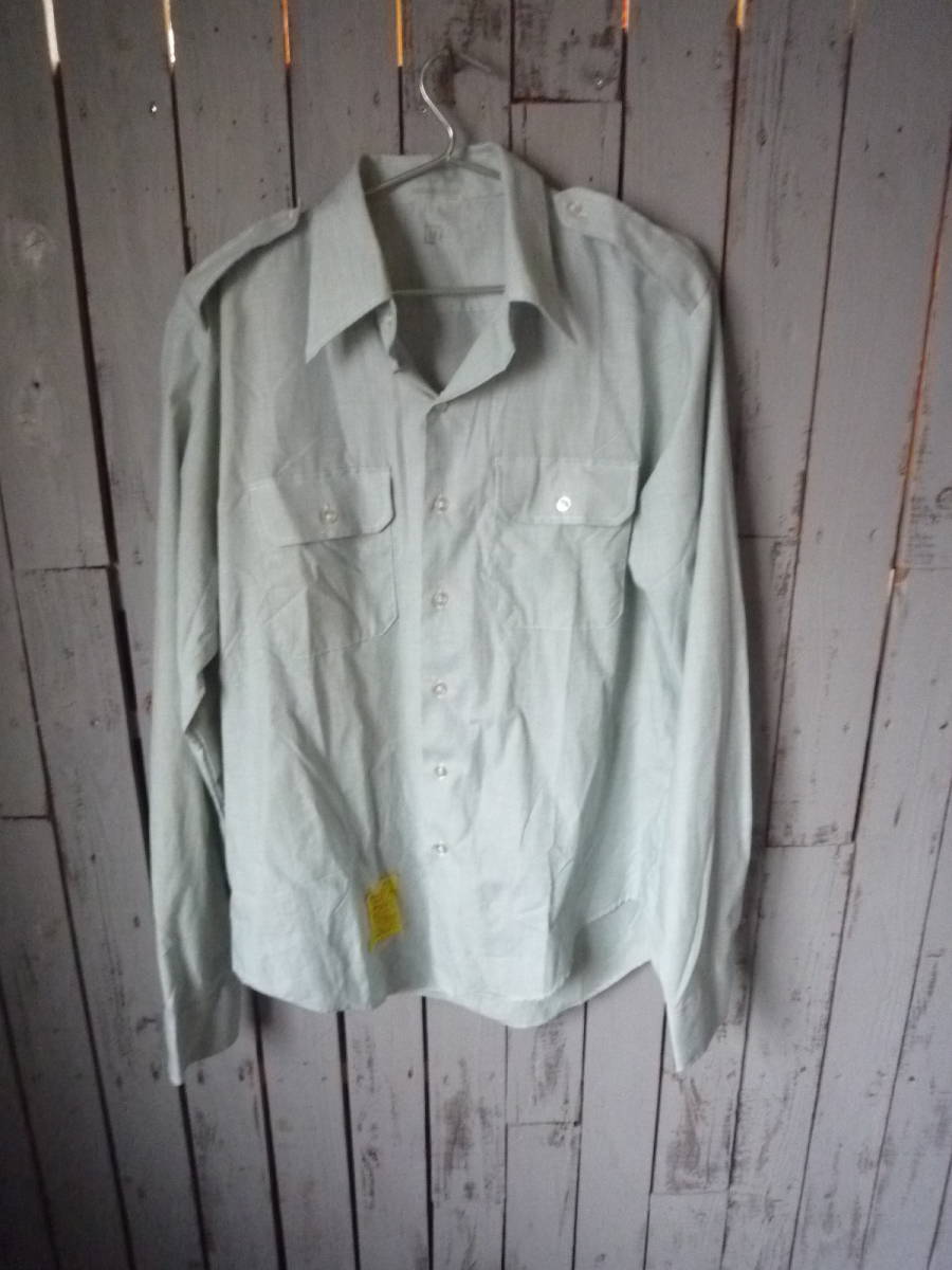 Ql439 US古着 アメリカ製 1970's Martin Mfg. Co. Inc. Mens Work Shirt 米軍実物品 ヴィンテージ 長袖シャツ ワークシャツ XL相当 拍卖