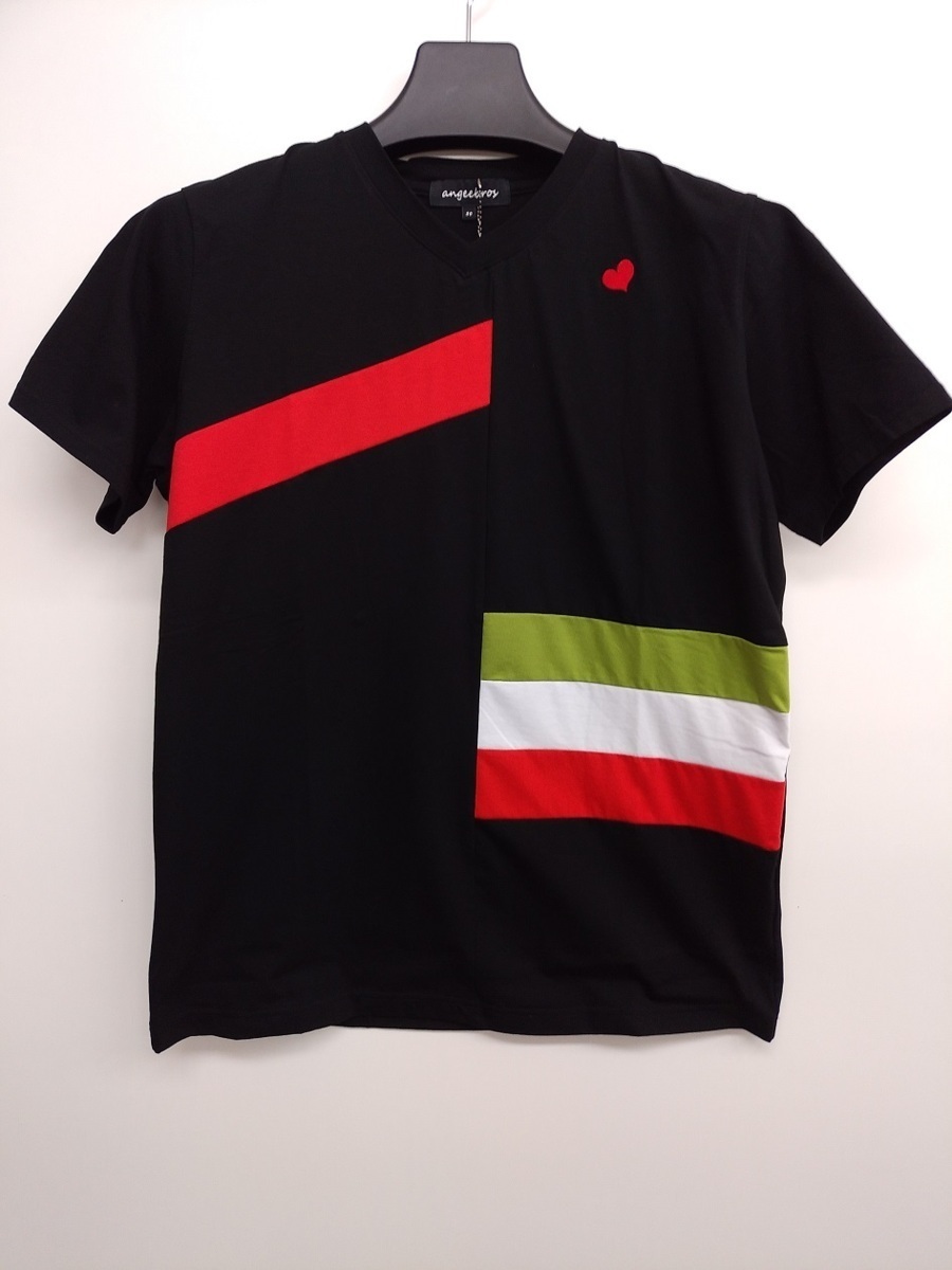Tシャツ 50%OFF アンジェロ・ブロス Vネック切り替え(50)2L 新品拍卖