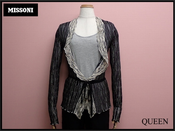 MISSONI カーディガン・40△ミッソーニ/イタリア製/カシュクール/22*3*4-8拍卖
