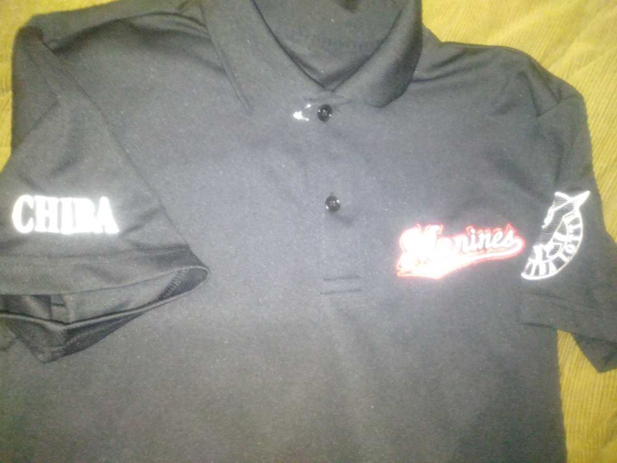 千葉ロッテマリーンズ 速乾性黒ポロシャツ Sサイズ拍卖