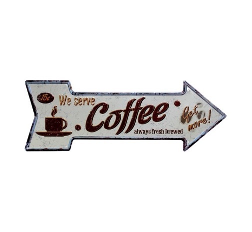 A577 矢印 メタル サイン ブリキ 看板 金属 製 プレート レトロ 店 おしゃれ アメリカン 雑貨 カフェ コーヒー Coffee【8】拍卖