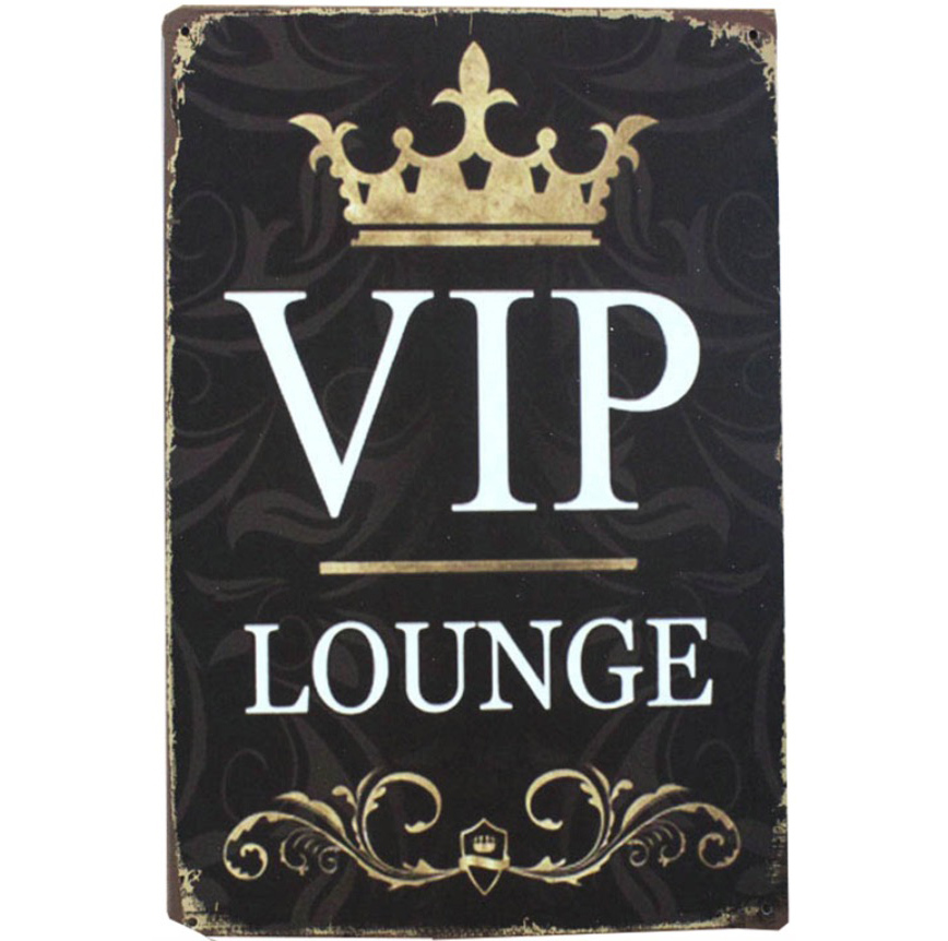 A382 メタル サイン ブリキ 看板 金属 製 プレート 部屋 店 高級 おしゃれ おもしろ 酒 カフェ バー クラブ 【VIP LOUNGE】拍卖
