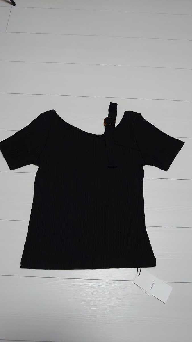 ◆MOUSSY(マウジー)半袖カットソー黒【タグ付き未使用品】拍卖