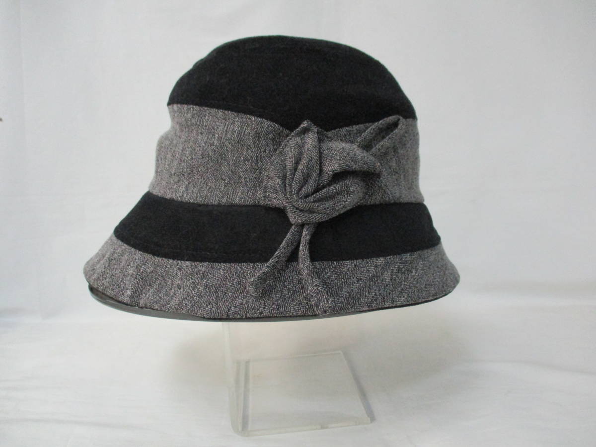 @IK ①【SSサイズ】 帽子 レディース 秋 冬 黒 グレー バイカラー 拍卖