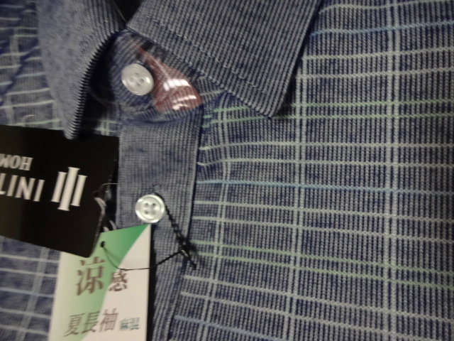 新品 INITIUM HOMME  長袖 ポロ LL 紺  シャツカラー仕様 /PAAポロ レターパックライト拍卖