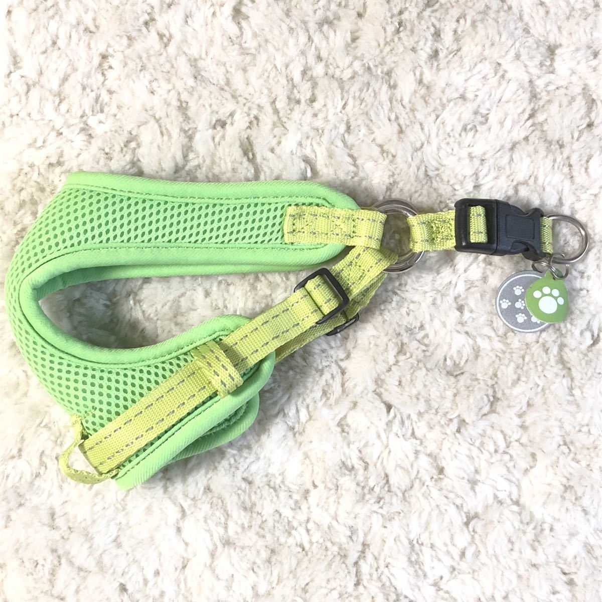 ★同梱お得★小型犬胴輪-№61・やわらかクッション・グリーン♪拍卖