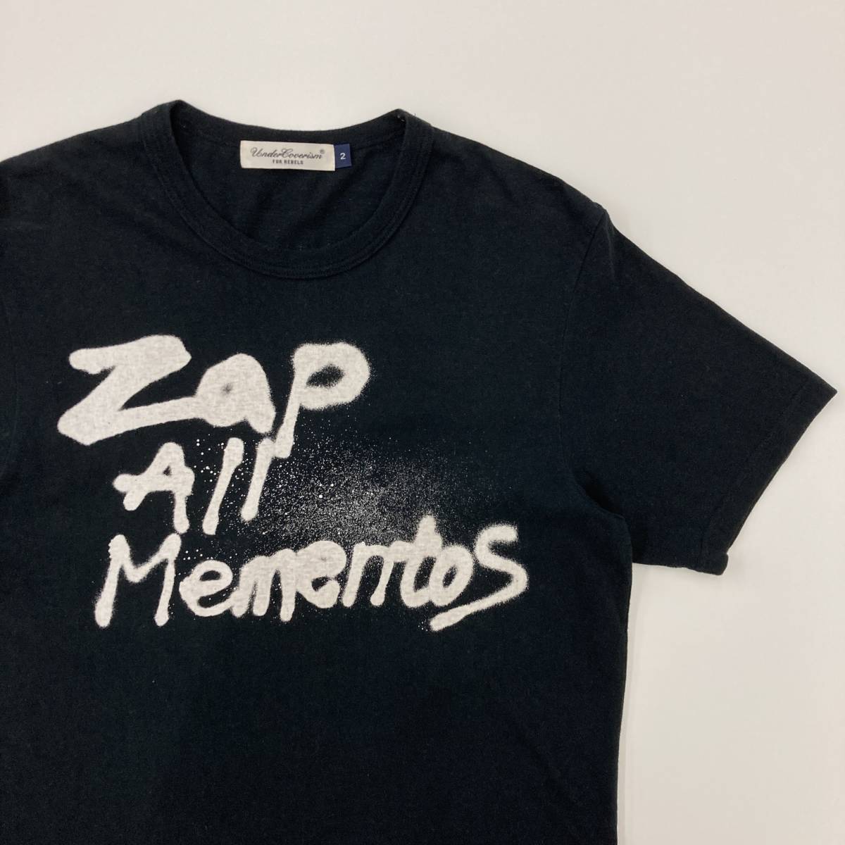 レア 初期 UNDERCOVER Tシャツ スプレー ブラック 黒 2サイズ アンダーカバー 半袖 カットソー サークル UNDER COVER VINTAGE archive 0292拍卖