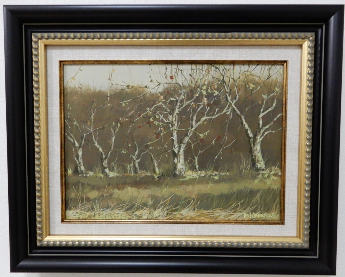 質問歓迎 唐沢政道 『晩秋』 油彩 F4 師・山口薫 日本美術会会員 日本芸術家協会会員【送料無料】拍卖