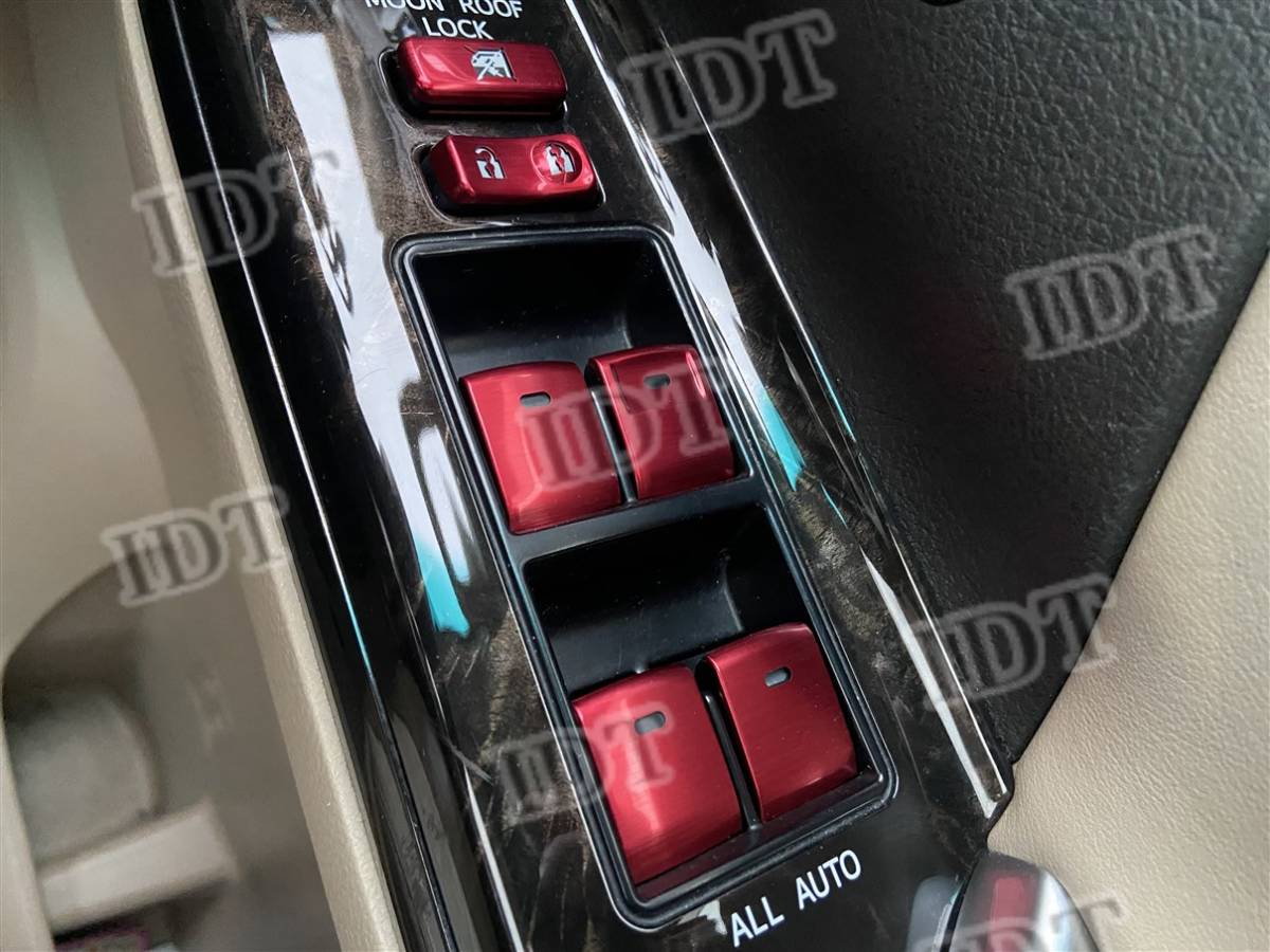 レクサス CT ZWA10 アルミ パワーウインドウ スイッチ カバー 赤 レッド ボタン ガーニッシュ カスタム パーツ 簡単取付拍卖