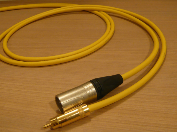 ★ 即決 RCA-XLRオス 7.5m カナレ L-4E6S 黄 NEUTRIK 金メッキ (メス変更可能 L.R識別処理可能) ★拍卖