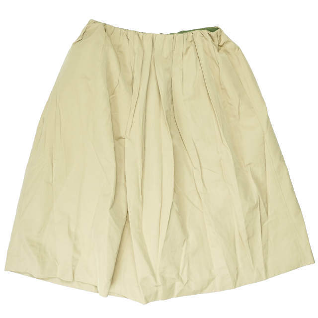 BEAUTY&YOUTH UNITED ARROWS ビューティーアンドユース 日本製 ギャザーフレアスカート 1624-242-2628 ベージュ 膝下丈 イージー g4384拍卖