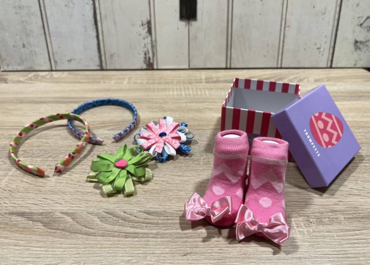 ベビーソックス & カチューシャ ヘアピン セット拍卖