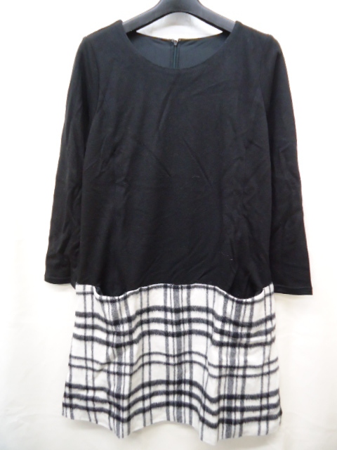 【KCM】wdn-7■新品未使用■【respiration/レスピレーション】マタニティウェア 授乳服 ワンピース ブラック×ホワイト レディース拍卖