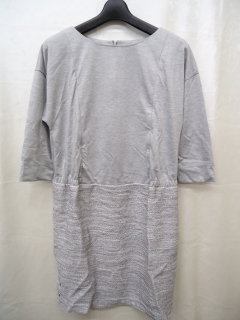 【KCM】wdn-9■タグなし未使用■マタニティウェア 授乳服 5分丈 チュニック グレー×ホワイト レディース拍卖