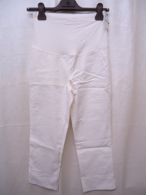 【KCM】wdn-61■タグなし未使用■マタニティウェア クロップドパンツ スリット S ホワイト レディース拍卖