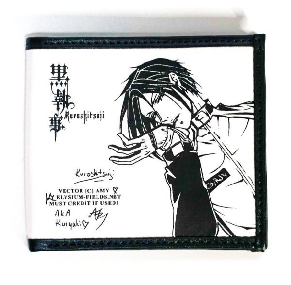 財布 黒執事 白 2つ折り財布 サイフ グッズ ウォレット 子供 ギフト プレゼント拍卖