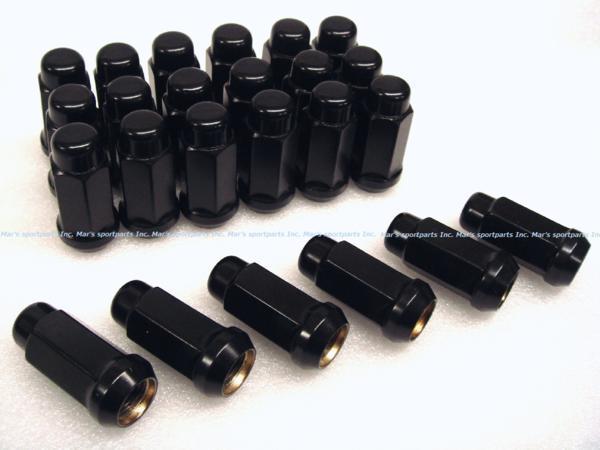 送料無料 (沖縄・離島除く) 1999y~ シルバラード アバランチ シエラ 6穴用 14x1.5 ホイールナット マットブラック (ロング4袋) 24個拍卖