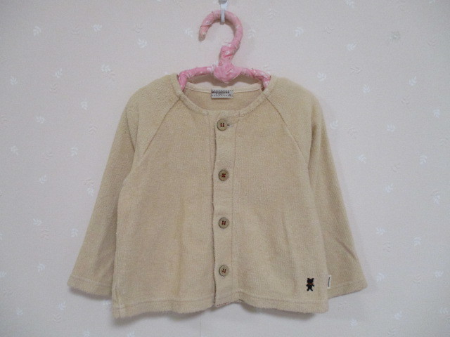 Ω ミキハウス Ω★ 可愛いタオル地カーディガン ★ 80㎝ ベージュ 20505拍卖