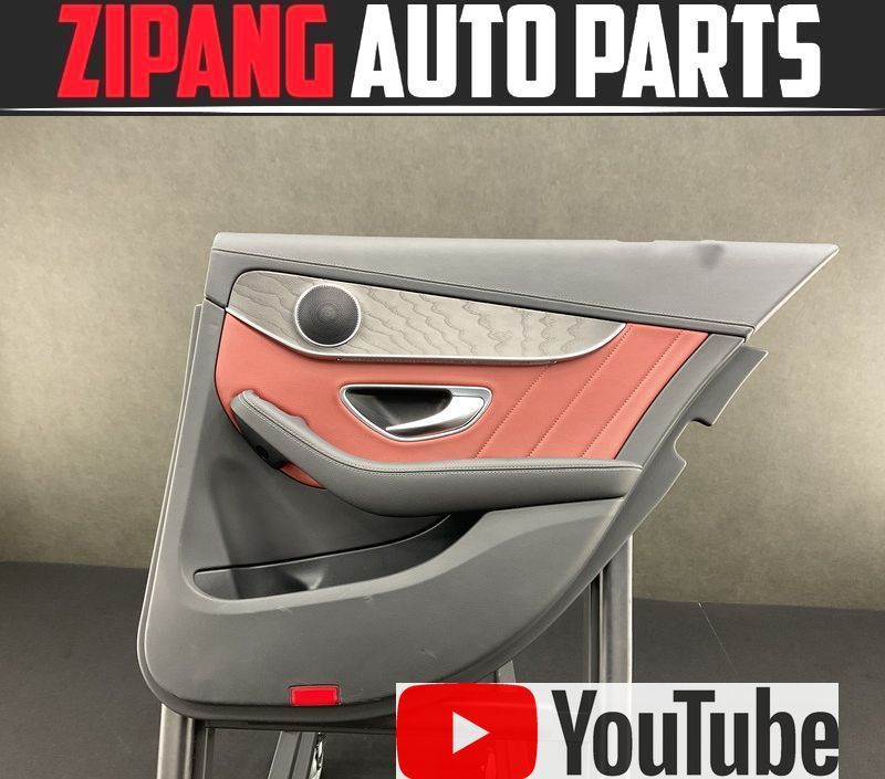 MB117 W205 C180 AV 前期 右リア ドア トリム/内張り ◆合皮/ブラック×レッド ★程度まあまあ【動画あり】〇拍卖