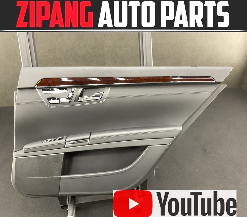 MB100 W221 S63L AMG 本革 右リア ドア トリム/内張り ◆黒革/ブラック ▲取付け部破損あり 【動画あり】◎拍卖