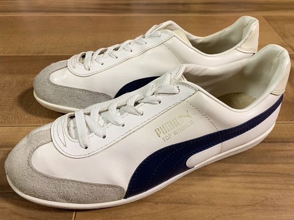 良品、ビンテージ、レア! PUMA プーマ TOP WINNER トップウィナー 1980年代イタリア製 白/紺 US7 25cm クライド スエード 西ドイツ ユーゴ拍卖