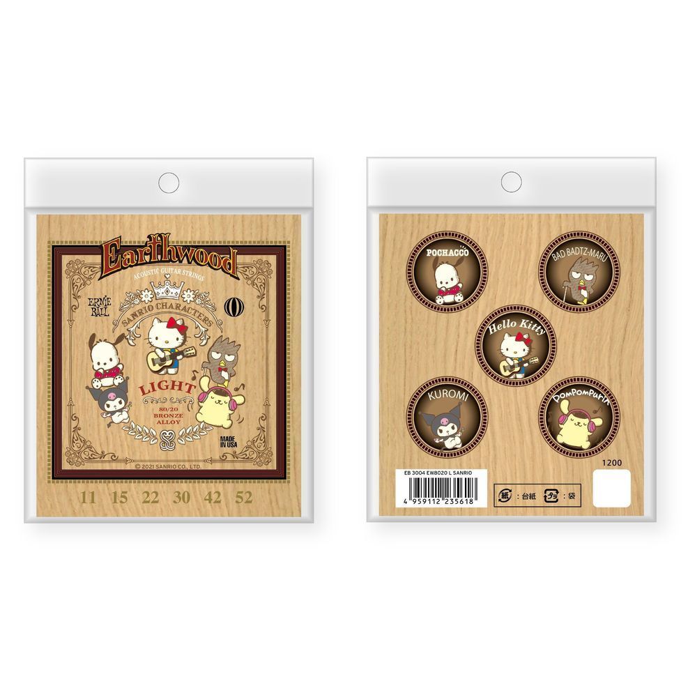 ★ERNIE BALL EARTHWOOD 8020 L SANRIO サンリオ コラボ パッケージ アコースティックギター弦 1セット★新品メール便拍卖