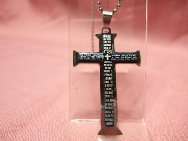 横浜最新 ステンレスペンダント♪魅惑の英文字ブルークロス十字架 チェーン付き メンズレディース 送料180円11a拍卖