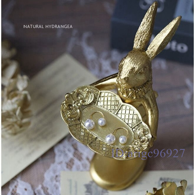 G210★アクセサリー スタンド インテリア うさぎ ラビット トレイ 収納 置き物 レトロ メルヘン ヨーロピアンスタイル拍卖