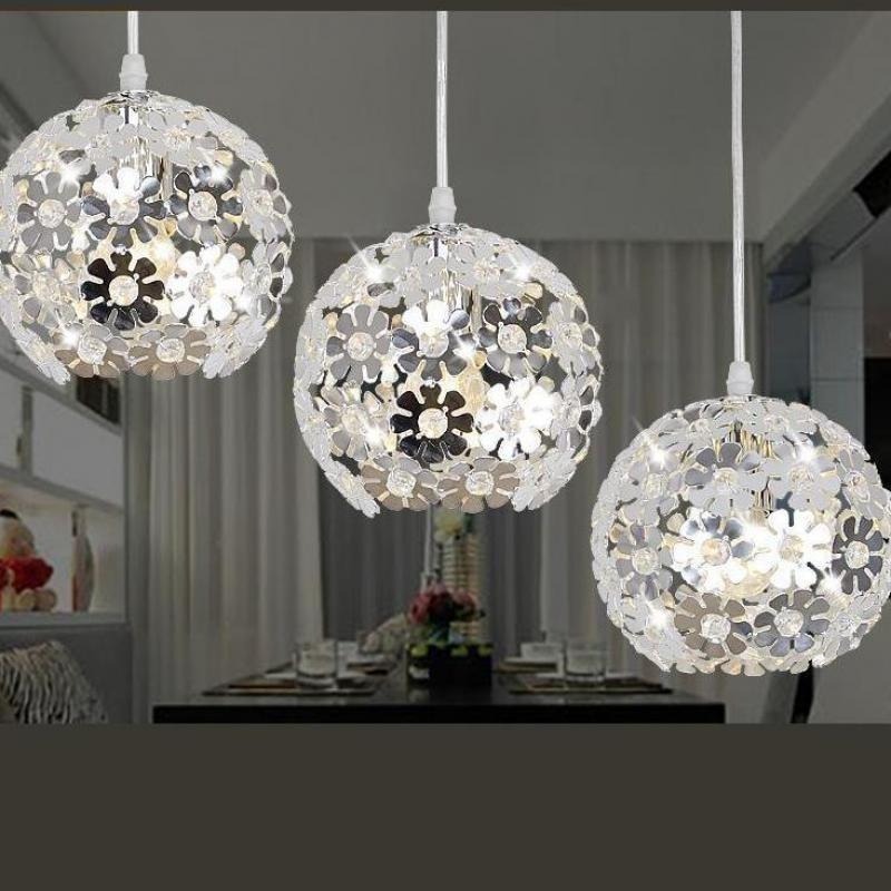 J256★ミラーボール風のお花のペンダントライト◆キラキラ メタリック 照明 玄関 リビング ダイニング かわいい インテリア 電気 吊り下拍卖