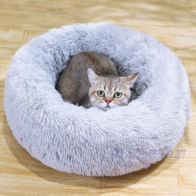 O765★新品上質★丸 猫ベッド★ペット用 寝具 洗える 保温 室内用 超柔らかい 色とサイズ選択可 10キロ以内猫適用 ブルー拍卖
