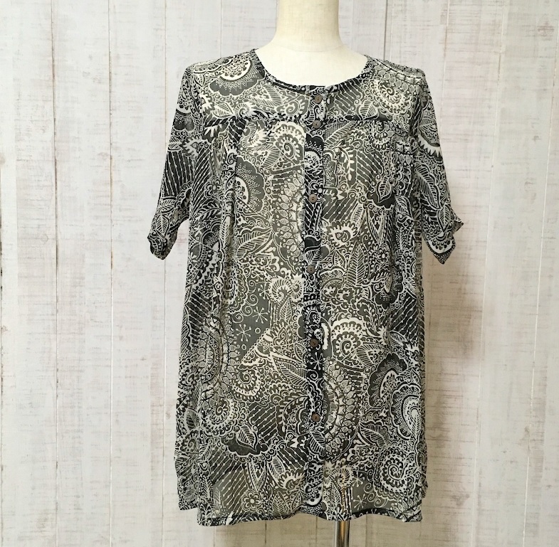 ye12 現品限りです(*^^*)【新品】インド製 エスニックブラウス サイズフリー 黒拍卖